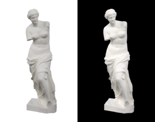 Venus de Milo / Transparent and black background
