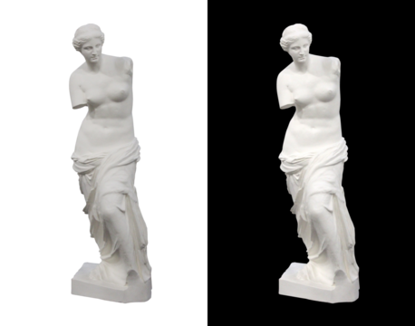 Venus de Milo / Transparent and black background