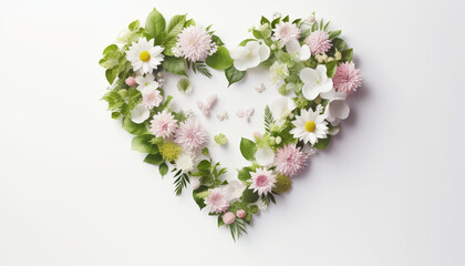 A heart made of flowers and leaves