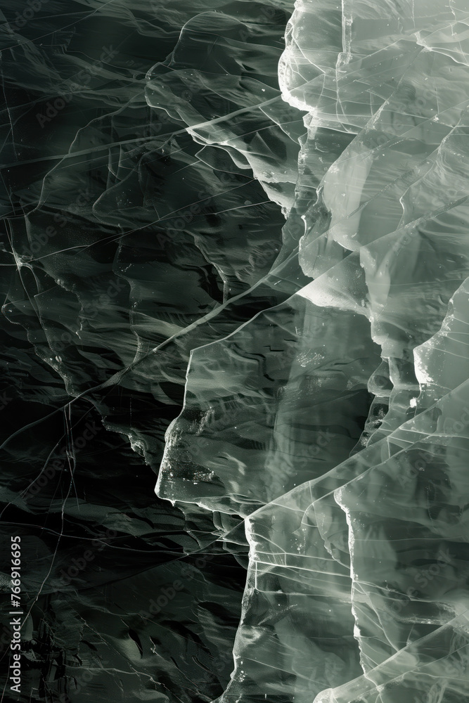 Aufkleber Abstract ice surface texture. Background image. Created with Generative AI technology.