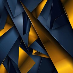 Abstract high tech metallic geometry in navy and yellow