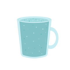 Cup of still water isolated on white background. Fresh clean drink. Aqua healthy summer beverage. Stay hydrated. Vector flat illustration.
