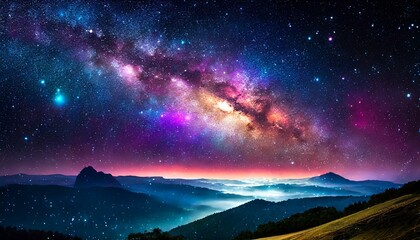 Naklejka premium Space, galaxies, nebulae, planets, stars, moon, wallpaper, landscape, planet science, colorful colors