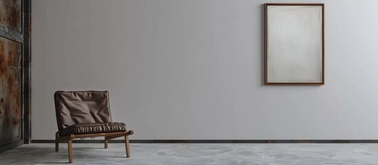 Mockup of a horizontal frame on a white wall for displaying artwork, photos, paintings, or prints.