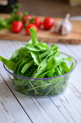 TRADITIONAL SPRING PLANT, BEAR'S GARLIC, POPULAR ORGANIC FOOD IN THE CZECH REPUBLIC AND EUROPE