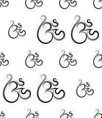 Aum (Om) The Holy Motif Seamless Pattern