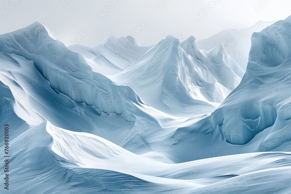 Aufkleber surreal ice glacier landscape. background image. created with generative ai technology.