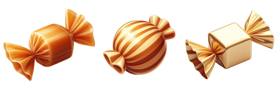 Wrapped Candy toffy set with transparent background PNG
