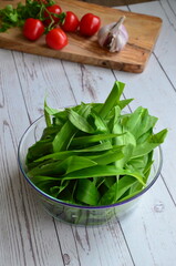 TRADITIONAL SPRING PLANT, BEAR'S GARLIC, POPULAR ORGANIC FOOD IN THE CZECH REPUBLIC AND EUROPE