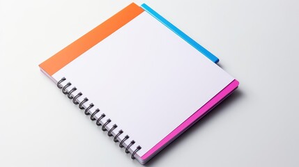A clean notebook for writing on a colored background, the concept of education, workplace, creativity. A place for text or advertising.