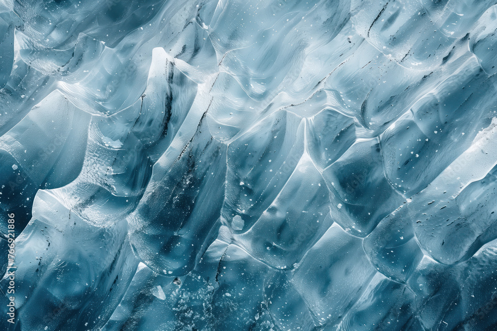 Poster closeup ice surface texture. background image. created with generative ai technology.