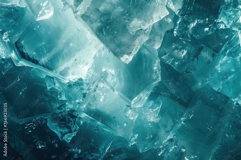 Poster closeup ice surface texture. background image. created with generative ai technology.