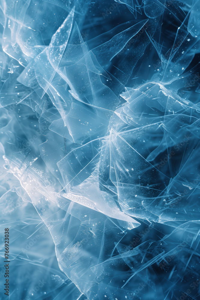 Poster closeup ice surface texture. background image. created with generative ai technology.