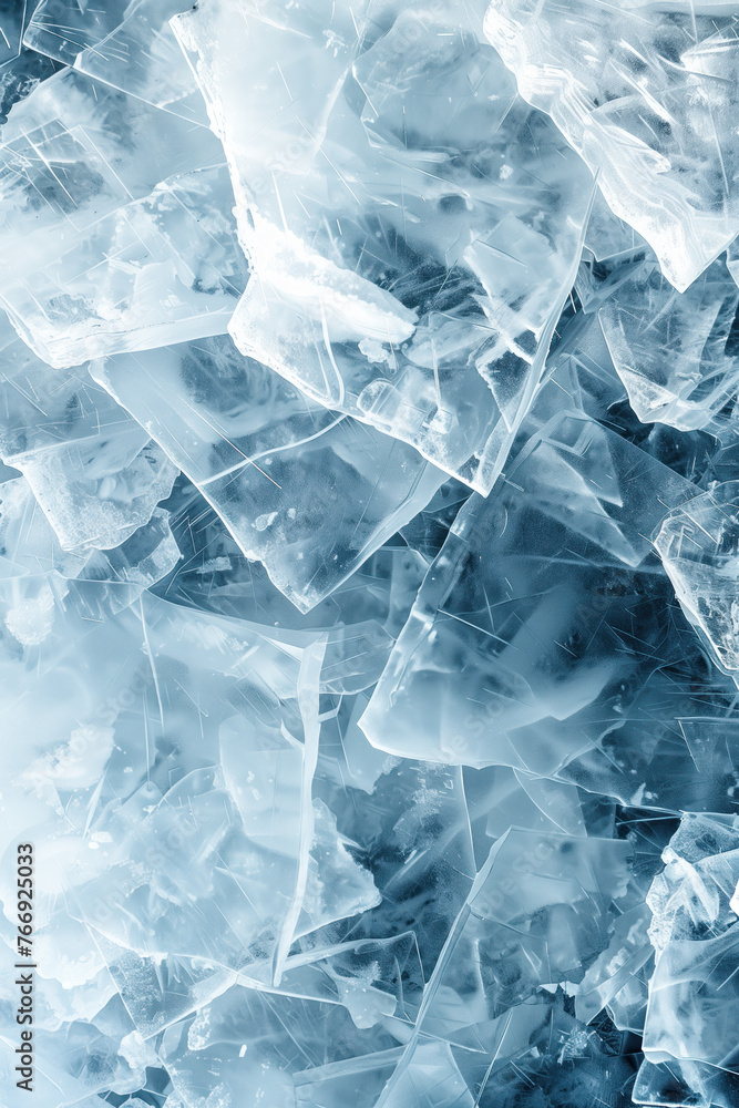 Poster closeup ice surface texture. background image. created with generative ai technology.
