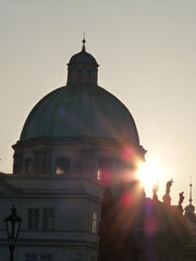 Dôme coucher du soleil Prague