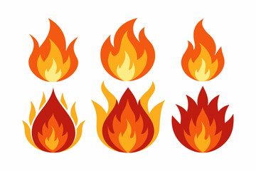 Fire vector icons white background