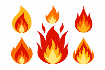 Fire vector icons white background