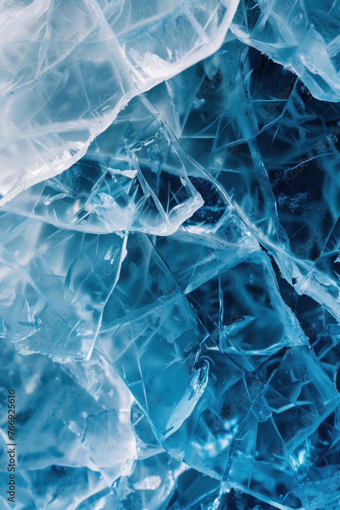 Poster closeup ice surface texture. background image. created with generative ai technology.