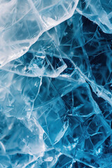 Closeup ice surface texture. Background image. Created with Generative AI technology.