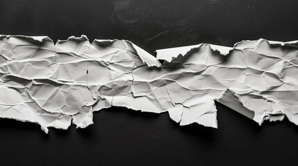 torn white papper on a black background