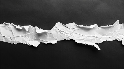 torn white papper on a black background