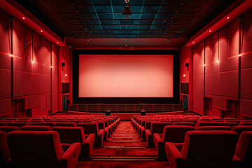 empty cinema theater hall - obrazy, fototapety, plakaty