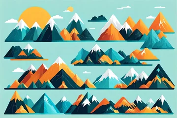 Lichtdoorlatende rolgordijnen zonder boren Bergen pattern with mountains