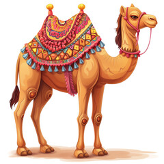 Cute Funny Cartoon Camel, Illustration for Children Book, Generative AI