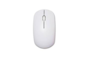 Computer mouse isolated on white background. Top view, clipping path