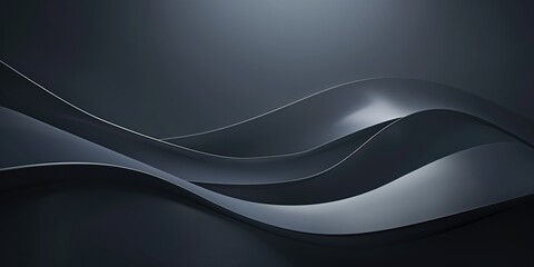 Elegant Black and Silver Wave Design - Modern Abstract Art