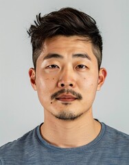 ID Photo: South Korean Man in T-shirt for Passport 02