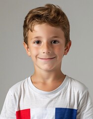 ID Photo: French Boy in French Flag-inspired T-shirt for Passport 06