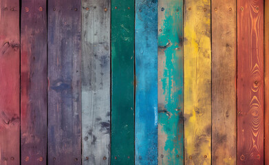 Vintage Palette: Rainbow Rustic Wood Texture