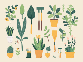 Gardening and Garden Tools - Vector Illustration for Horticulture Enthusiasts - 766928690