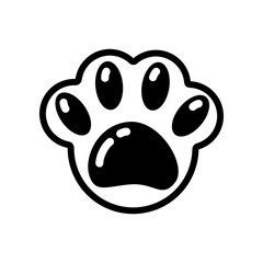 Cute black footprint pet flat vector icon design