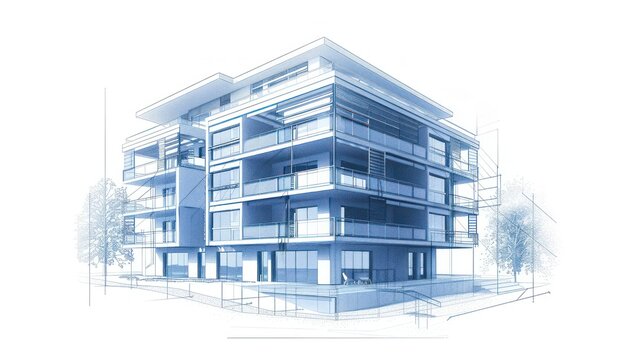 Detailed construction blueprint. architectural concepts for building plans AI generated images.