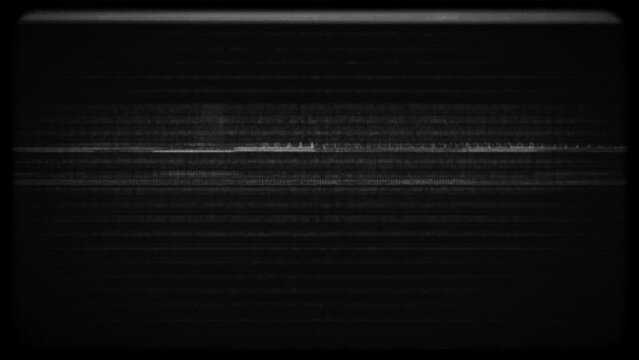 Black and white television screen with glitches and static