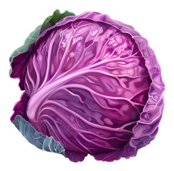 Obraz premium Purple cabbage with vibrant leaves, cut out - stock png.