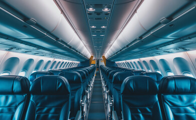 Airborne Comfort: Modern Airplane's Empty Passenger Seats