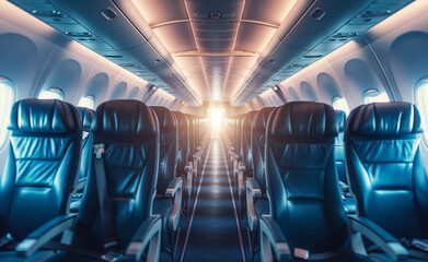 Airborne Comfort: Modern Airplane's Empty Passenger Seats