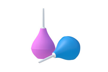 Two enemas isolated on white background. 3d render