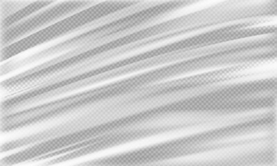 Obraz premium Transparent stretched plastic or polyethylene wrap with grunge overlay texture effect. Realistic cellophane or plastic warp mockup for food product business. Plastic film or foil paper in social media