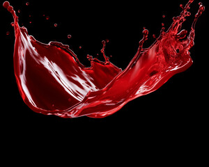 red liquid splash on black background