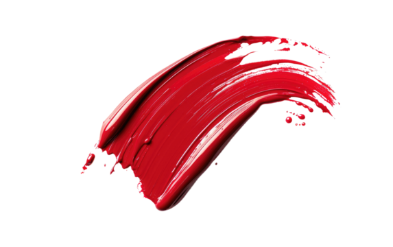 Red Smudge of Nail Paint isolated on transparent Background