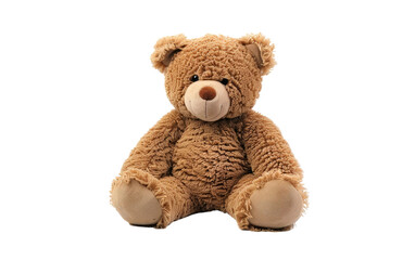 A Seated Brown Teddy Bear isolated on transparent Background