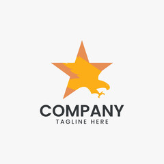 Design logo Star Falcon icon symbol vector 