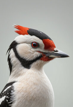 close up of a woodpecker isolated on a transparent background