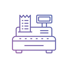 Gradient Color Cashbox vector icon