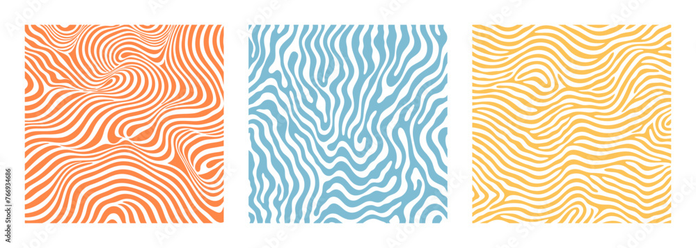Aufkleber groovy psychedelic y2k style swirl background flat style design vector illustration. distorted, twis