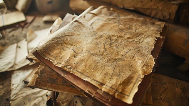 A travel agencys attic discovery an ancient map under a layer of dust, untouched for decades